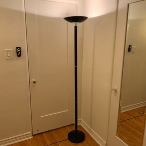 Black Halogen torchiere floor lamp
